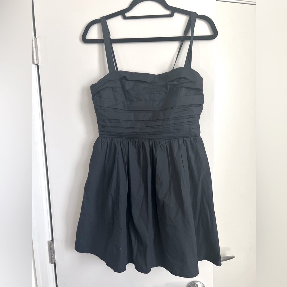 Abercrombie Black Cotton mini dress with rouched front size MP